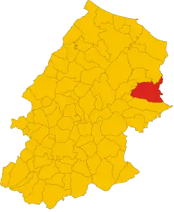 Locatie van Rotello in Campobasso (CB)