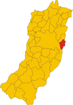 Locatie van Rubiera in Reggio Emilia (RE)