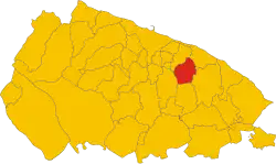 Locatie van Rutigliano in Bari (BA)