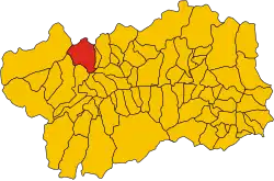 Locatie van Saint-Rhémy-en-Bosses in Aostadal (AO)