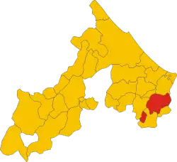 Locatie van Saludecio in Rimini (RN)