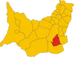 Locatie van Samassi in Zuid-Sardinië (SU)