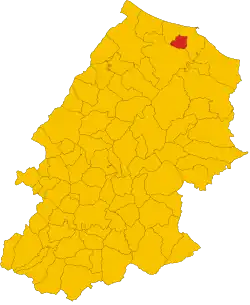 Locatie van San Giacomo degli Schiavoni in Campobasso (CB)