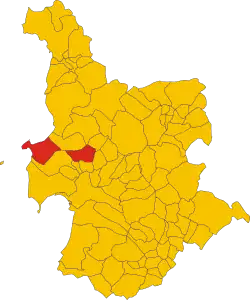 Locatie van San Vero Milis in Oristano (OR)