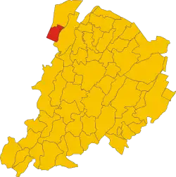 Locatie van Sant'Agata Bolognese in Bologna (BO)