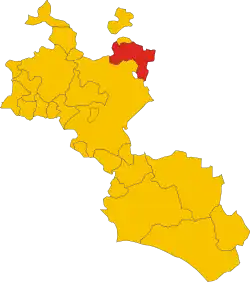 Locatie van Santa Caterina Villarmosa in Caltanissetta (CL)