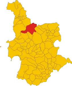 Locatie van Santu Lussurgiu in Oristano (OR)