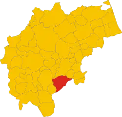 Locatie van Sarnano in Macerata (MC)