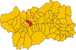 Locatie van Sarre in Aostadal (AO)