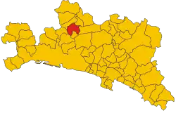 Locatie van Savignone in Genua (GE)