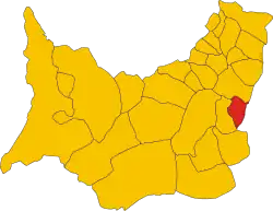 Locatie van Segariu in Zuid-Sardinië (SU)