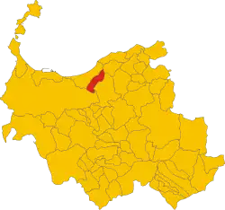 Locatie van Sennori in Sassari (SS)