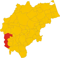 Locatie van Serravalle di Chienti in Macerata (MC)
