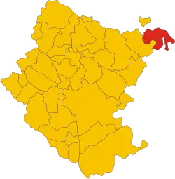 Locatie van Sestino in Arezzo (AR)