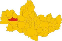 Locatie van Seveso in Monza