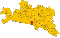 Locatie van Sori in Genua (GE)