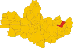 Locatie van Sulbiate in Monza e Brianza (MB)