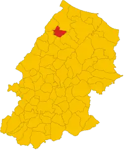 Locatie van Tavenna in Campobasso (CB)