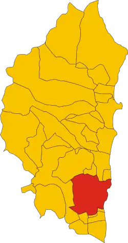 Locatie van Tertenia in Ogliastra (NU)