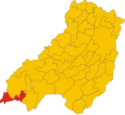 Locatie van Tornolo in Parma (PR)