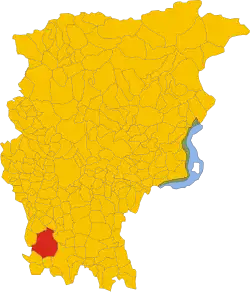 Locatie van Treviglio in Bergamo