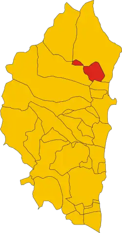 Locatie van Triei in Nuoro (NU)