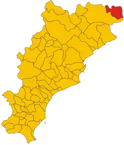 Locatie van Urbe in Savona (SV)