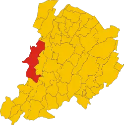 Locatie van Valsamoggia in Bologna