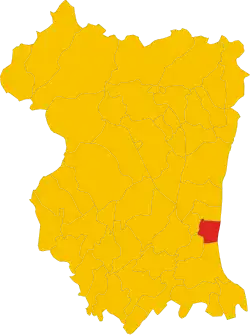 Locatie van Valvasone in Pordenone (PN)