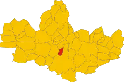 Locatie van Vedano al Lambro in Monza e Brianza (MB)