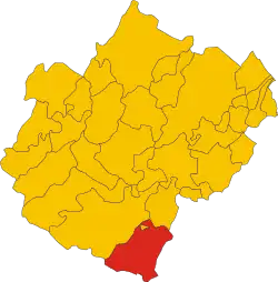 Locatie van Verghereto in Forlì-Cesena (FC)