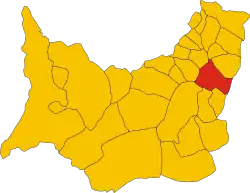 Locatie van Villamar in Zuid-Sardinië (SU)