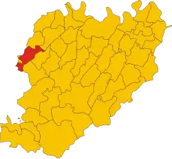 Locatie van Nibbiano in Piacenza (PC)