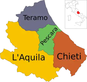 Kaart van Abruzzen