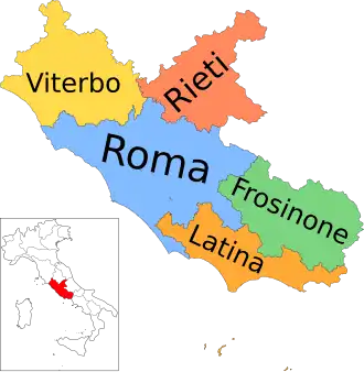 Provincies van Lazio.