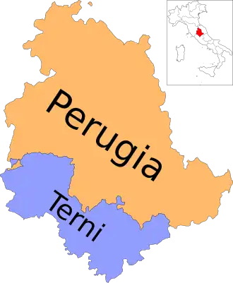 Kaart van Umbrië