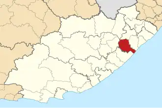 Ligging King Sabata Dalindyebo Local Municipality