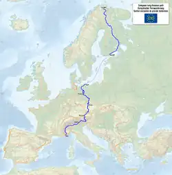 Overzichtskaartje van de E10