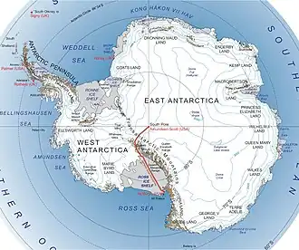 Kaart van Antarctica