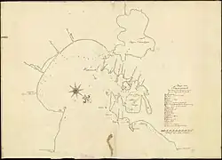 De baai van Tricoenmale in 1755.