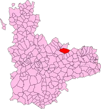 Kaart van San Martín de Valvení