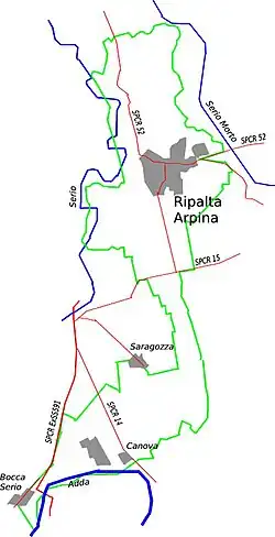 Locatie van Ripalta Arpina in Cremona (CR)