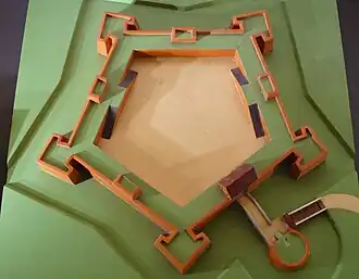 Maquette van een vesting volgens het Oud-Italiaans vestingstelsel