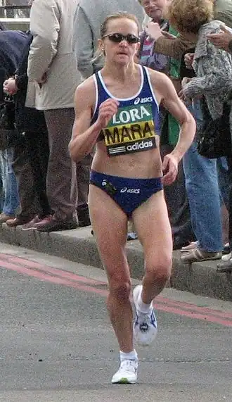 Yamauchi tijdens de London Marathon 2009