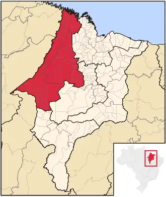 Ligging van de Braziliaanse mesoregio Oeste Maranhense in Maranhão