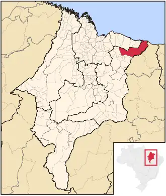 Ligging van de Braziliaanse microregio Baixo Parnaíba Maranhense in Maranhão