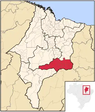 Ligging van de Braziliaanse microregio Chapadas do Alto Itapecuru in Maranhão
