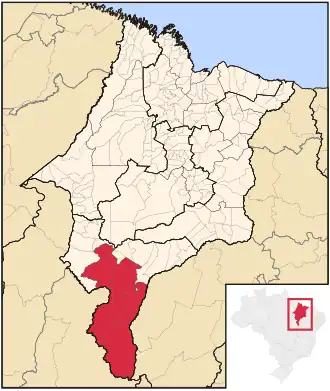 Ligging van de Braziliaanse microregio Gerais de Balsas in Maranhão