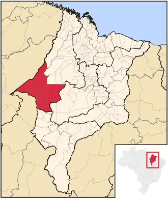 Ligging van de Braziliaanse microregio Imperatriz in Maranhão