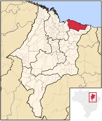 Ligging van de Braziliaanse microregio Lençóis Maranhenses in Maranhão